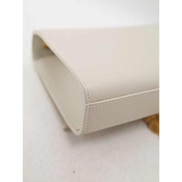 Saint Laurent Logo Kate Chain Shoulder Bag White - Picture 7 of 9